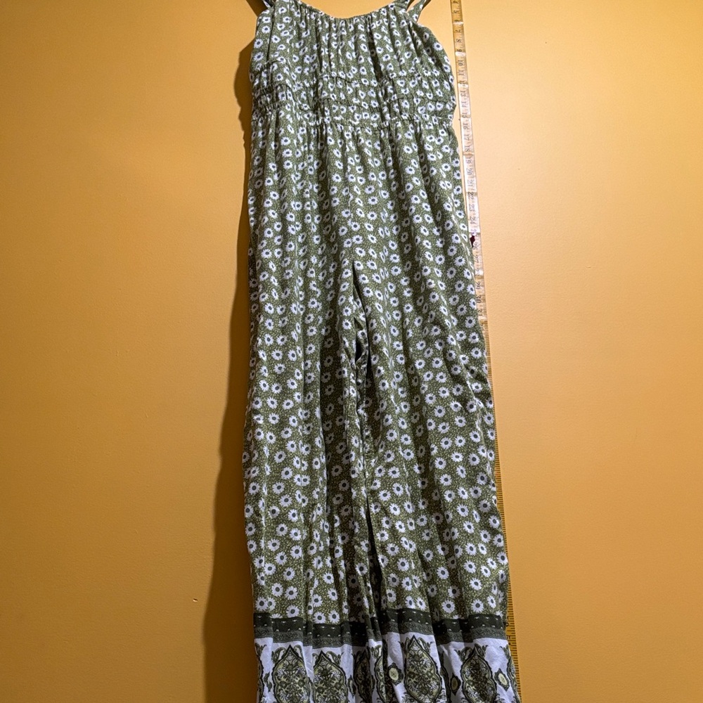 Maurices Green Floral Print Jumpsuit